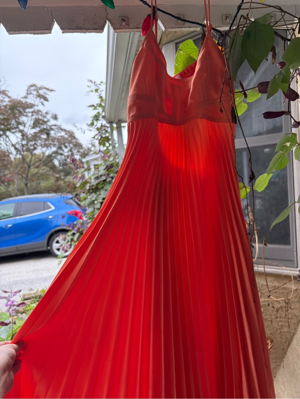 House of Harlow 1960 Red Pleated Maxi Dress
